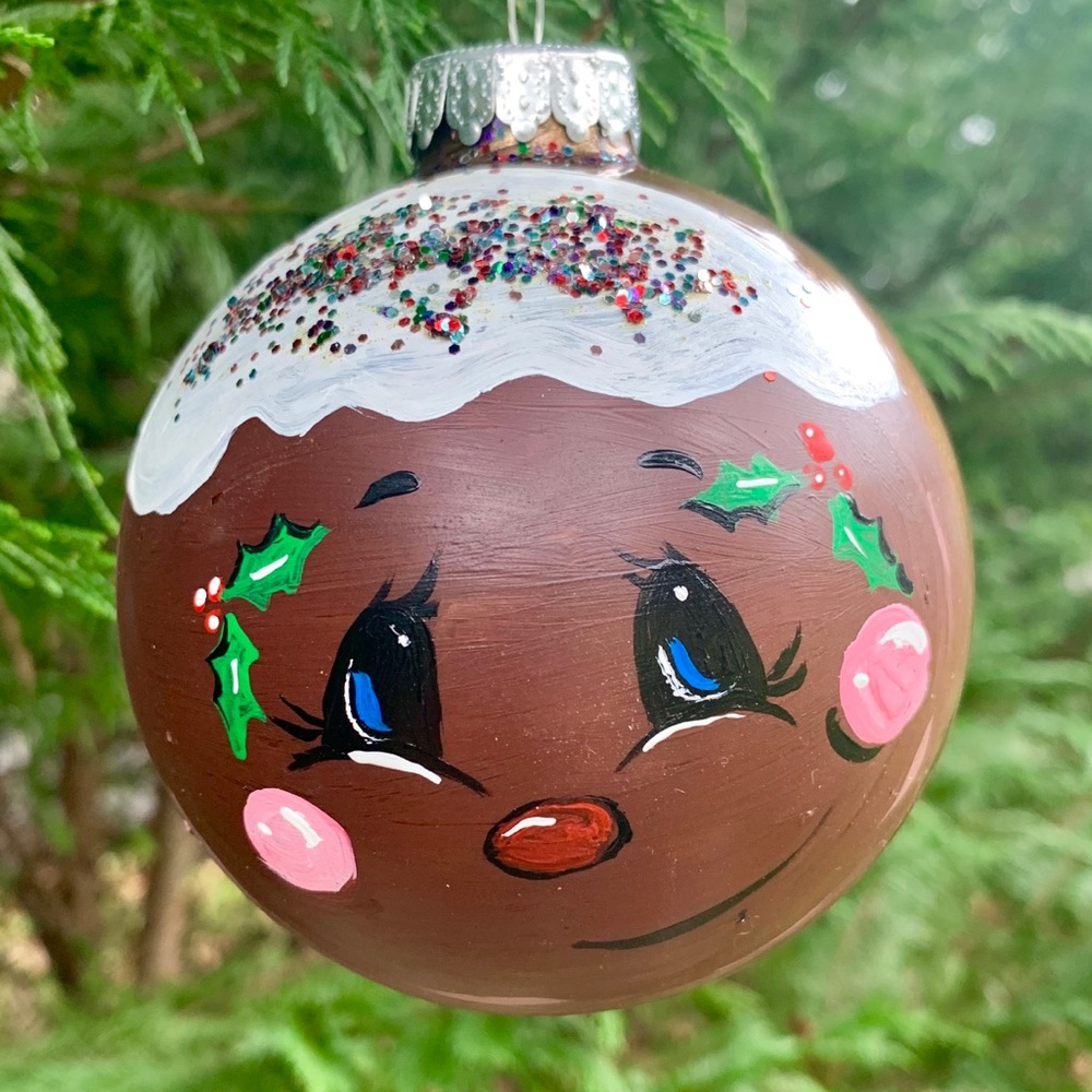 Hand painted Holiday gingerbread man ornament